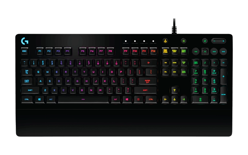 Logitech G213 Prodigy RGB Gaming Keyboard 16.8 Million Lighting Colors Mech-Dome Backlit Keys Dedicated Media Controls Spill-Resistant Durable