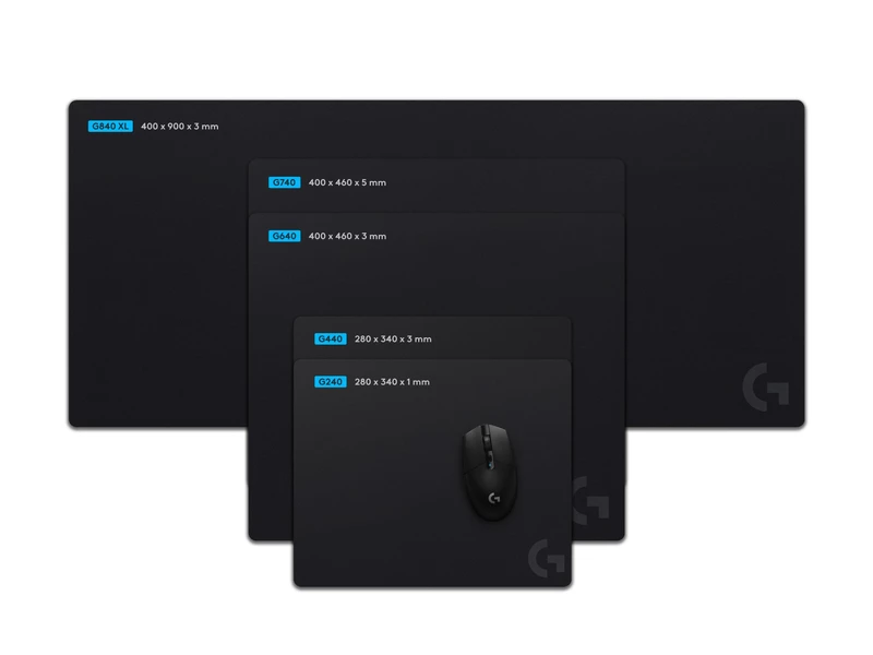 Logitech G240 Cloth Gaming Mouse Pad Classic Size 280 x 340 mm 1 mm Ultra-Low Profile Cloth Consistent Texture (LS)