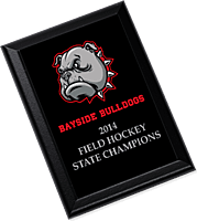 Black wooden plaque with metal panel