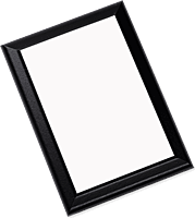 Black wooden plaque with metal panel