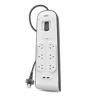 Belkin 6-Outlet USB Surge Protector/Power Board (2.4A)