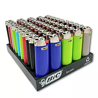 Bic Maxi Cigarette Lighter Assorted Colours 50 Pack