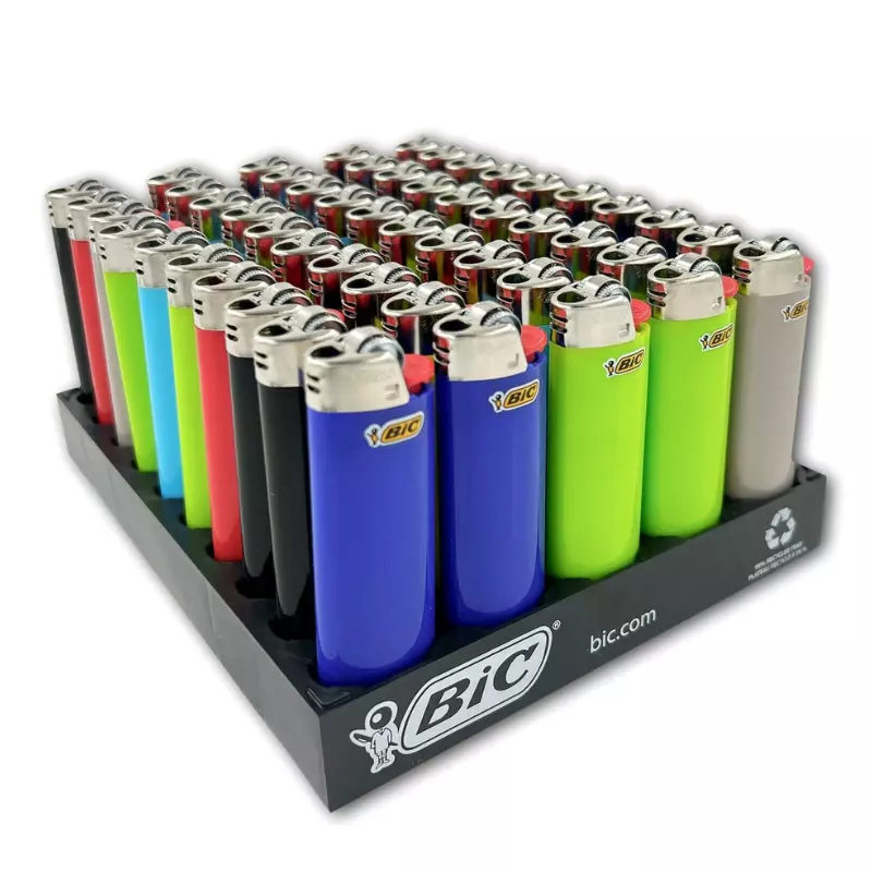 Bic Maxi Cigarette Lighter Assorted Colours 50 Pack