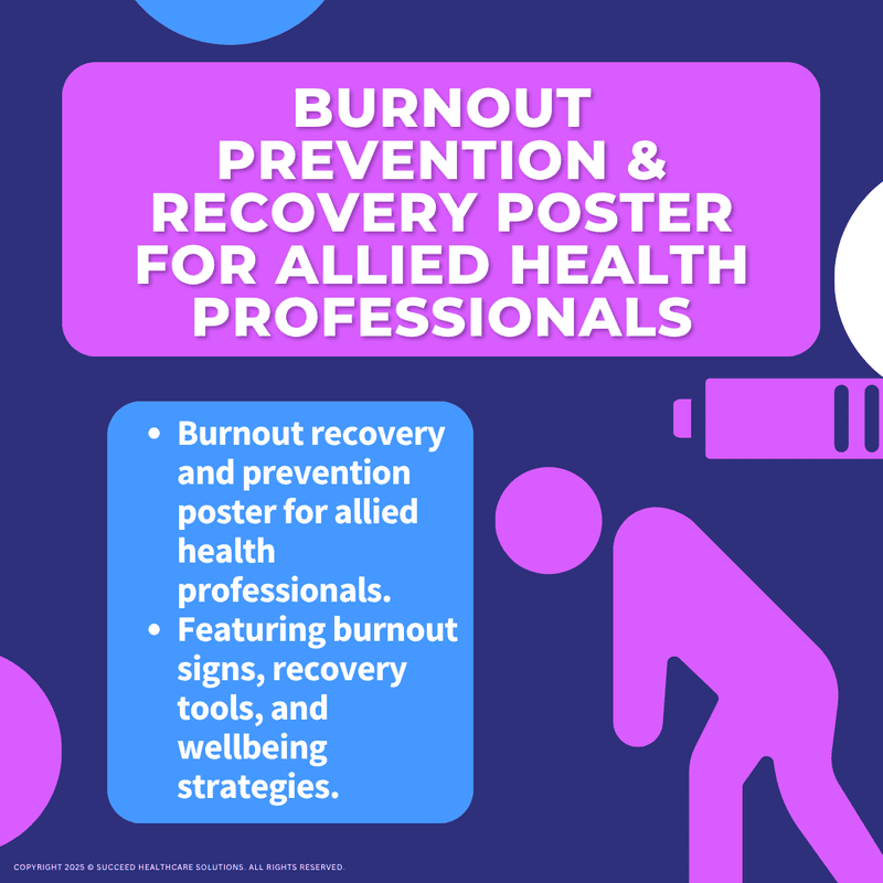 Burnout Prevention & Recovery Poster for Allied Health Professionals