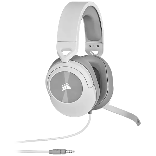 Corsair HS55 White 7.1 Surround Gaming Headset - PS5 - Switch. Icue - Discord Certified - Ultra Comfort Foam - 3.5mm Wired (LS)