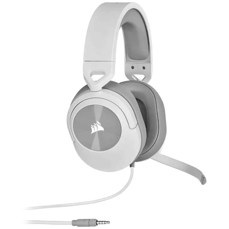 Corsair HS55 White 7.1 Surround Gaming Headset - PS5 - Switch. Icue - Discord Certified - Ultra Comfort Foam - 3.5mm Wired (LS)