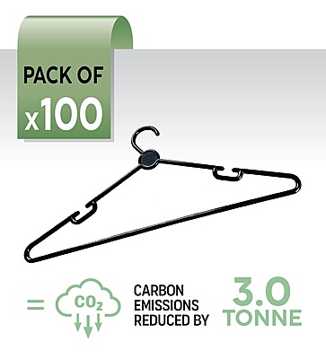 100 hangers - offset 3000kg carbon emissions 100 hangers - offset 3000kg carbon emissions