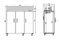 Three Door Upright Fridge/CRT72-3