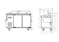 Sandwich Prep Fridge 1200mm/CUR12-2SD