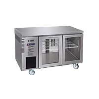 Under Bench Glass Door Fridge 1200mm/CUR12-2SG-600(600mm depth)