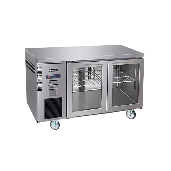 Under Bench Glass Door Fridge 1200mm/CUR12-2SG-600(600mm depth)