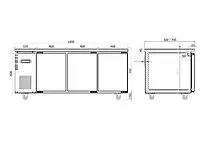 Under Bench Fridge 1800mm/CUR18-3-600 (600mm depth)