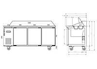 Sandwich Prep Fridge 1800mm/CUR18-3SD