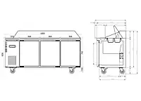 Sandwich Prep Fridge 1800mm/CUR18-3SD