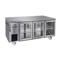 Under Bench Glass Door Fridge 1800mm/CUR18-3SG-600 (600mm depth)