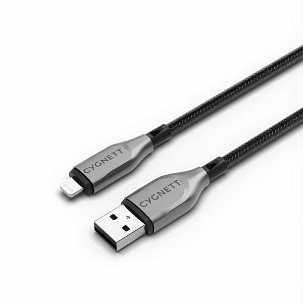 Armoured Lightning to USB-A Cable 1m - Black