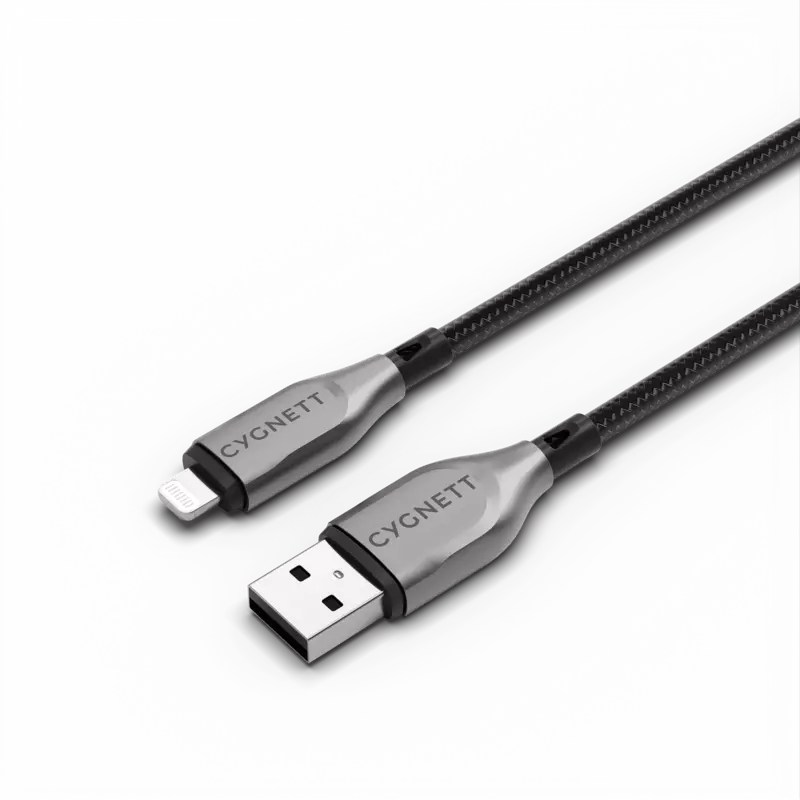 Armoured Lightning to USB-A Cable 1m - Black