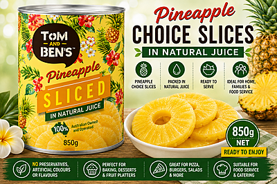 Tom & Ben's™ Pineapple Choice Slices Natural Juice 850gms