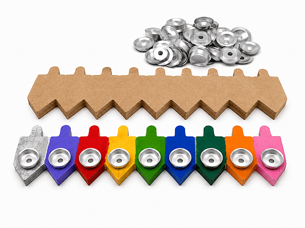 Dreidel Shaped Hanukkah Menorah Craft Projects (Pack of 10)
