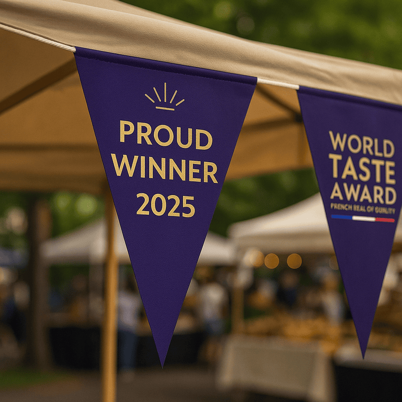 Official Bunting Flags – “Proud Winner 2025” & “French Seal of Quality”