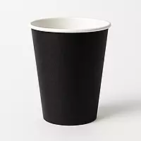 Paper Cups Single Wall Black 90mm, 50pcs