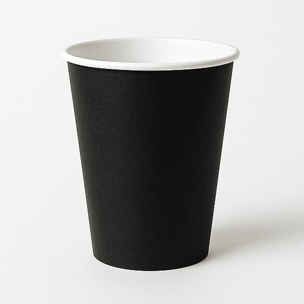 Paper Cups Single Wall Black 90mm, 50pcs