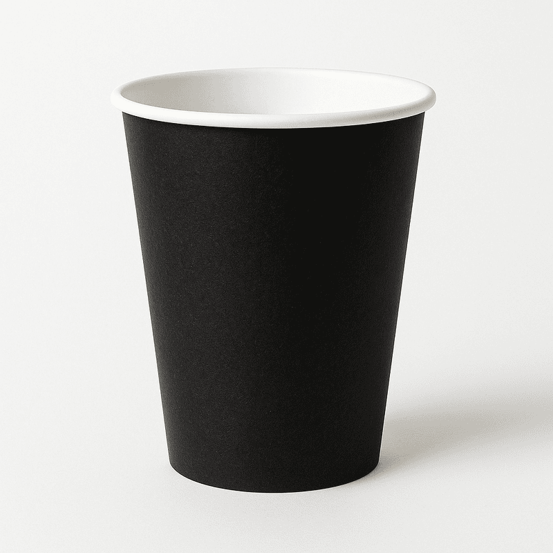 Paper Cups Single Wall Black 90mm, 50pcs