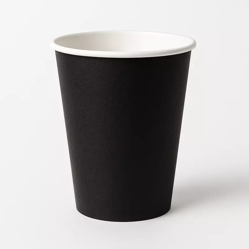 Paper Cups Single Wall Black 90mm, 50pcs