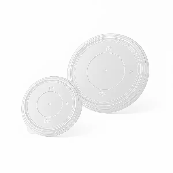 Kraft Paper Bowl PP Lids, 50pcs/unit