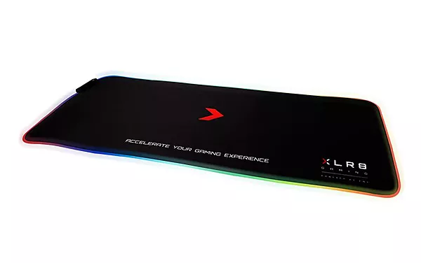 Pny XLR8 RGB Gaming Mouse Pad Extended Large Deskt Size Nano Coating Mat for Dust Water Oil Spill Resistant Surface 7 Static 3 dynamic modes