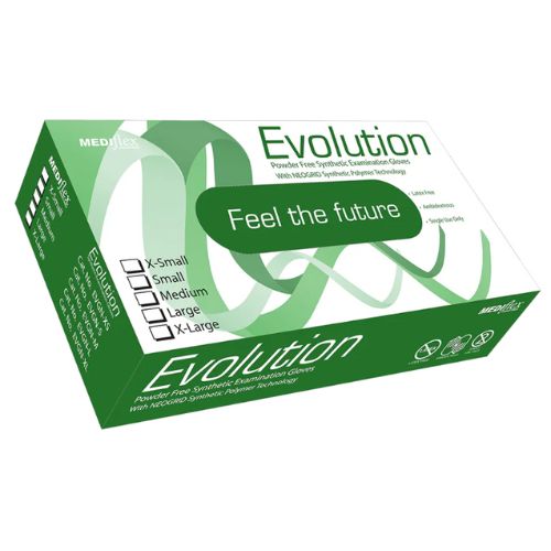 Mediflex Evolution Green Powder Free Neoprene Gloves Pack Of 100