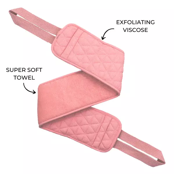CHEEKYGLO Exfoliating Back Scrubber with long handles for easy use