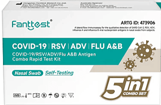 Single Fanttest COVID-19/RSV/ADV/FLU A&B Antigen Combo Rapid Test Kit (5 in 1)