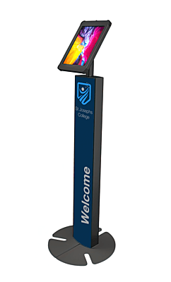 Custom Branded iPad Floor Stand With Printer Mount Custom Branded iPad Floor Stand With Printer Mount