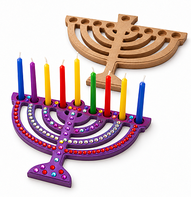 Flat Chanukiah Craft Project for Decorating – Pack of 10