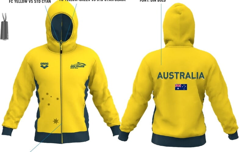 AUS HOODED JACKET GOLD - (UNISEX)