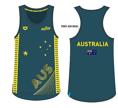 W AUS SINGLET  [GREEN-GOLD]