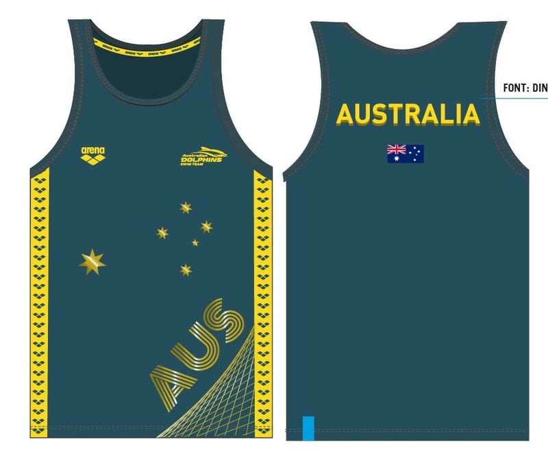 M AUS SINGLET  [GREEN-GOLD]