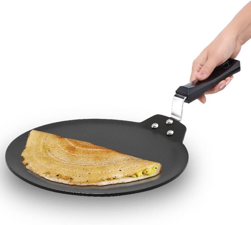 HAWKINS Futura 30 cm Dosa Tava, Nonstick Induction Dosa Tava, Black INDT30
