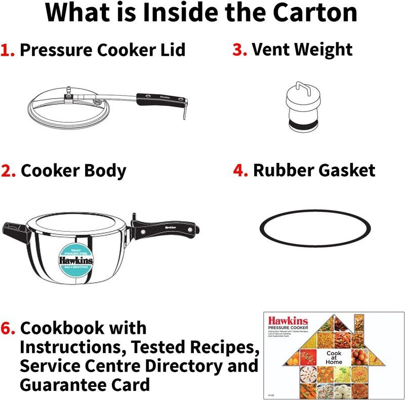 Hawkins 3.5 Litre Triply Stainless Steel Pressure Cooker, Inner Lid Cooker, Silver (HSST35)