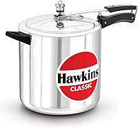 Hawkins Classic Aluminum Pressure Cooker 12 Litres - Silver - CL12