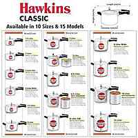 Hawkins Classic Aluminum Pressure Cooker 8 Litres- Silver - Jumbo CL8W