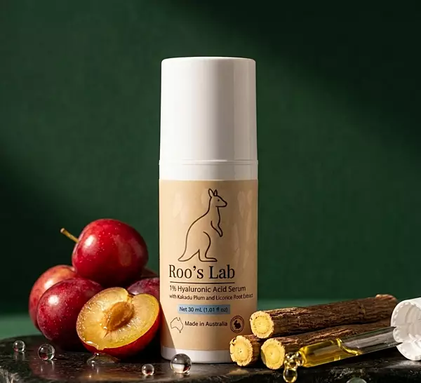 Roo's Lab 1% Hyaluronic Acid Serum 30ml, Made in Australia, Vegan, Cruelty Free