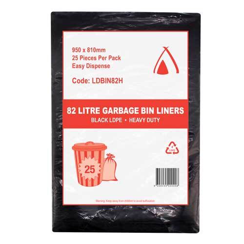 82ltr Bin Liner E/Heavy Duty Black Ctn/250