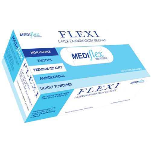 Mediflex Flexi Lightly Powdered Latex Gloves Pack Of 100 Mediflex Flexi Lightly Powdered Latex Gloves Pack Of 100