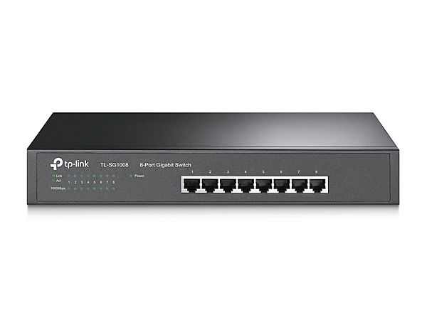 TP-Link TL-SG1008 8-Port Gigabit Unmanaged Switch 13 Desktop Rackmountable Steel Case Fanless Supports Mac address 802.1p/Dscp QoS