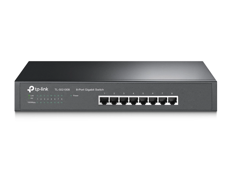 TP-Link TL-SG1008 8-Port Gigabit Unmanaged Switch 13 Desktop Rackmountable Steel Case Fanless Supports Mac address 802.1p/Dscp QoS