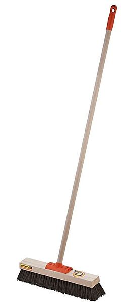 Platform Broom Brown, 610mm x 28mm x 1350mm, Stiff Bristles
