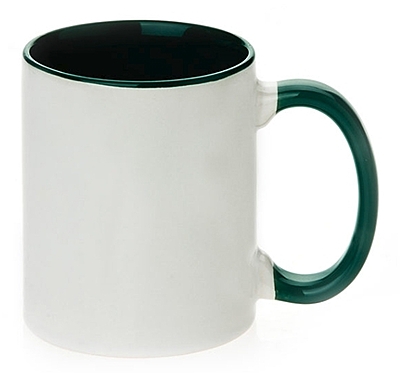 Ceramic mug 11oz DARK GREEN inner