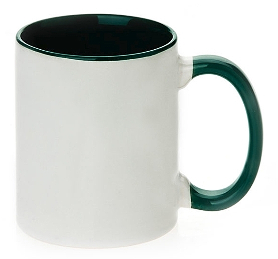 Ceramic mug 11oz DARK GREEN inner